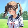 パンツが見えちゃって恥ずかしがっている女の子のイラスト。 2枚目