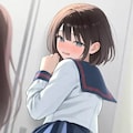 パンツが見えちゃって恥ずかしがっている女の子のイラスト。 12枚目