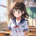 パンツが見えちゃって恥ずかしがっている女の子のイラスト。 7枚目