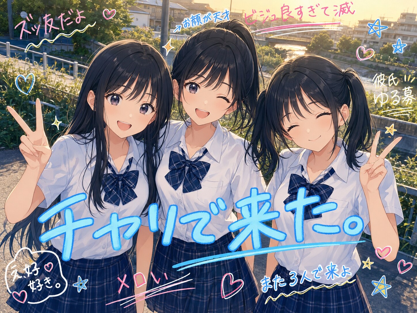 チャリで来た。