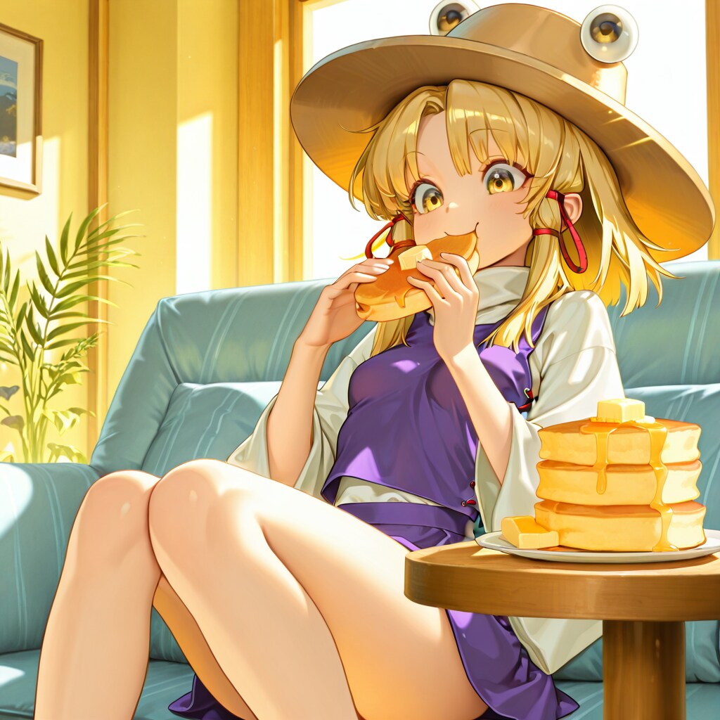 パンケーキを食べる諏訪子