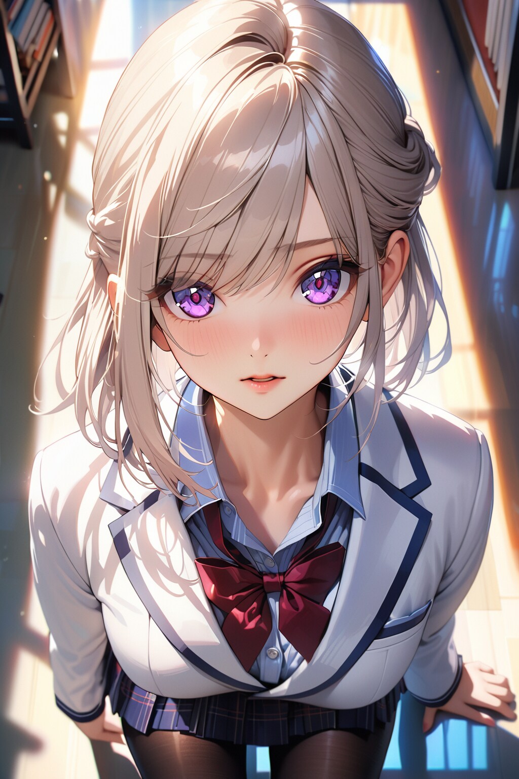 （５４５HQ）銀髪ちゃんJK | の人気AIイラスト・グラビア