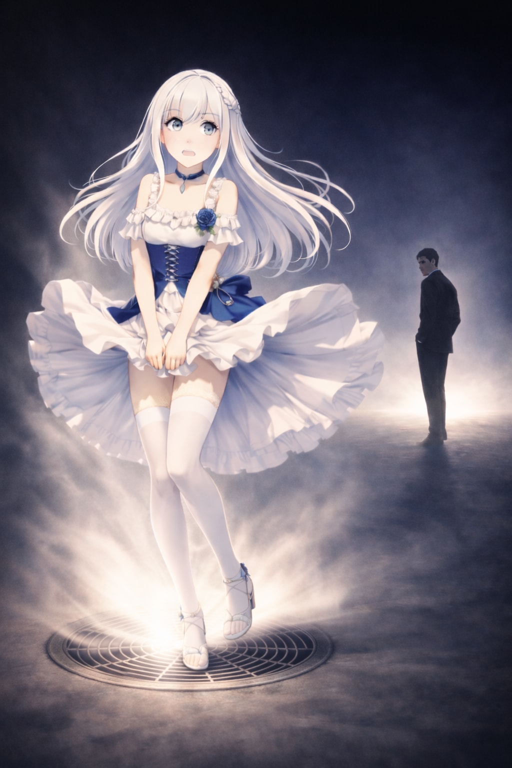 風の舞台で、振り返る影 | の人気AIイラスト・グラビア