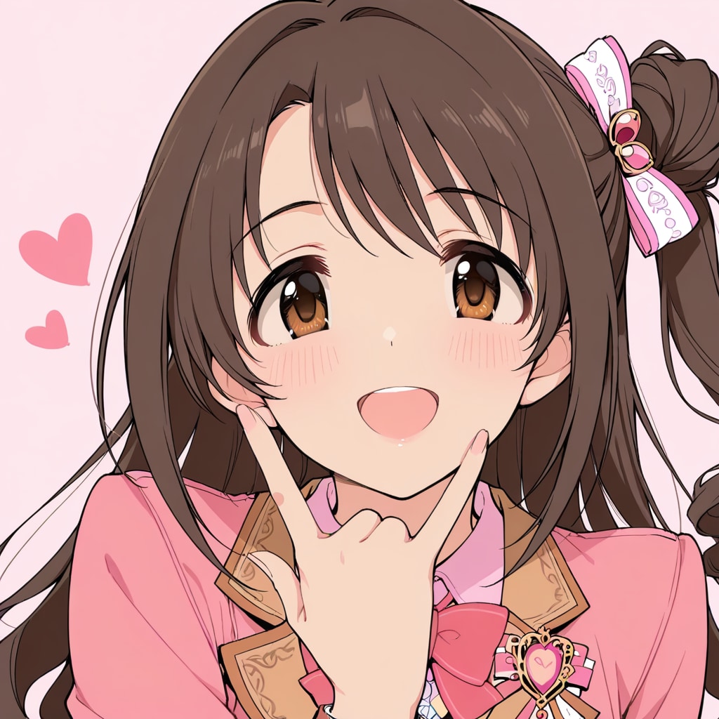 可愛い子ぶりっ子の仕草をする島村卯月