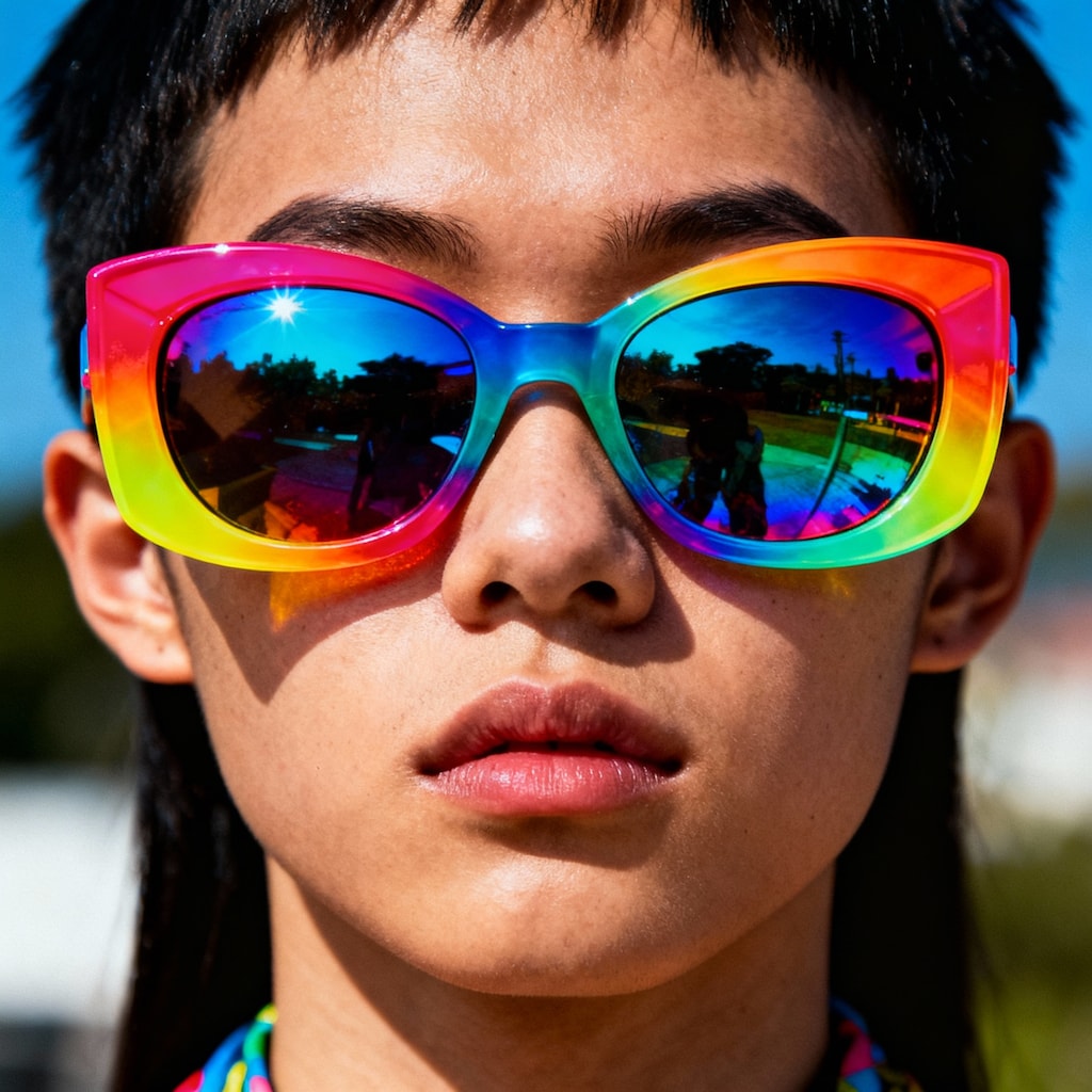 派手な眼鏡で地味な顔