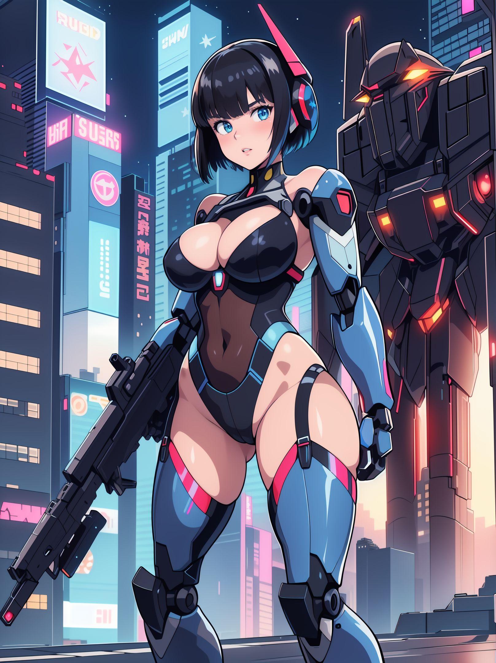 サイバーパンク風メカ娘