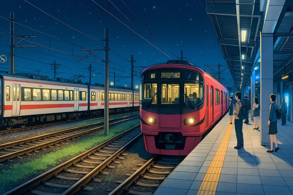 駅に停車中の電車