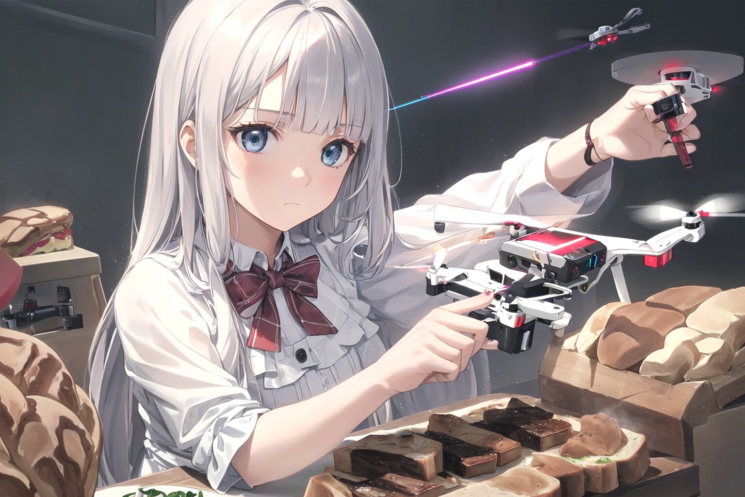 ドローンでパンを切る | の人気AIイラスト・グラビア