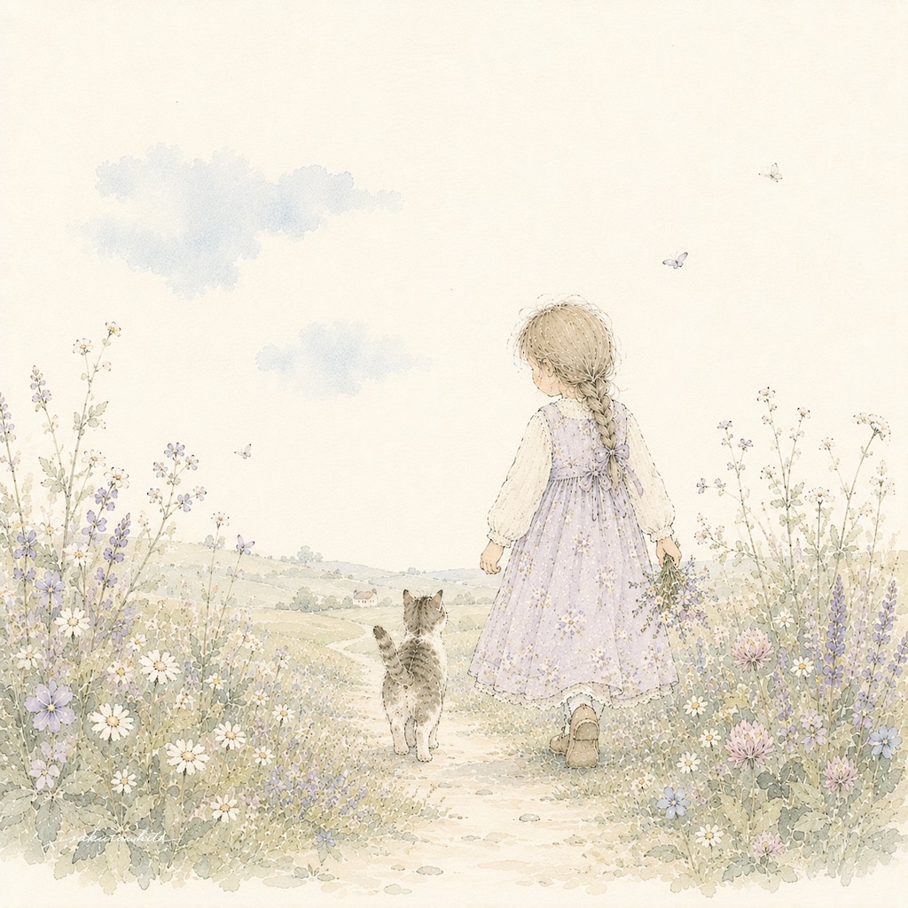 猫と花と