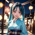 『ふらり！初音ミク！！』第四回♪日本の古都、着物に花火で風流にミクさんぽ。 2枚目