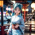 『ふらり！初音ミク！！』第四回♪日本の古都、着物に花火で風流にミクさんぽ。 3枚目
