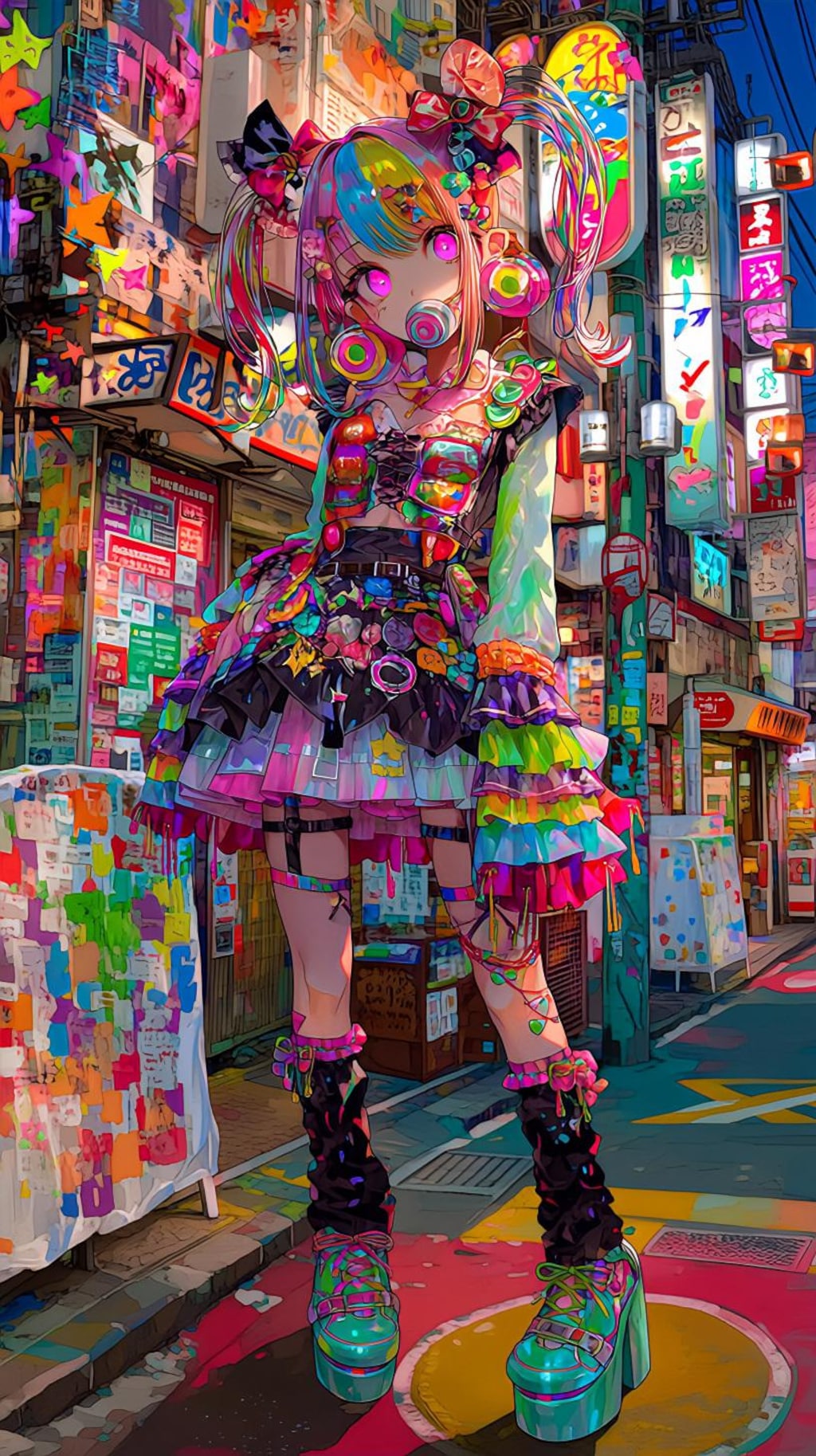 虹色のツインテールの君