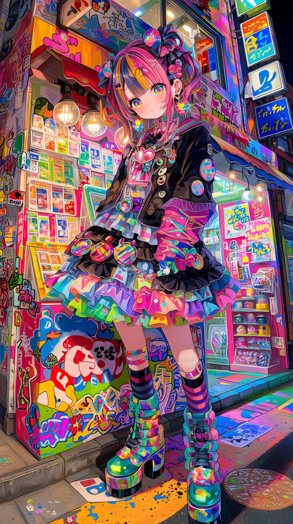 虹色のツインテールの君