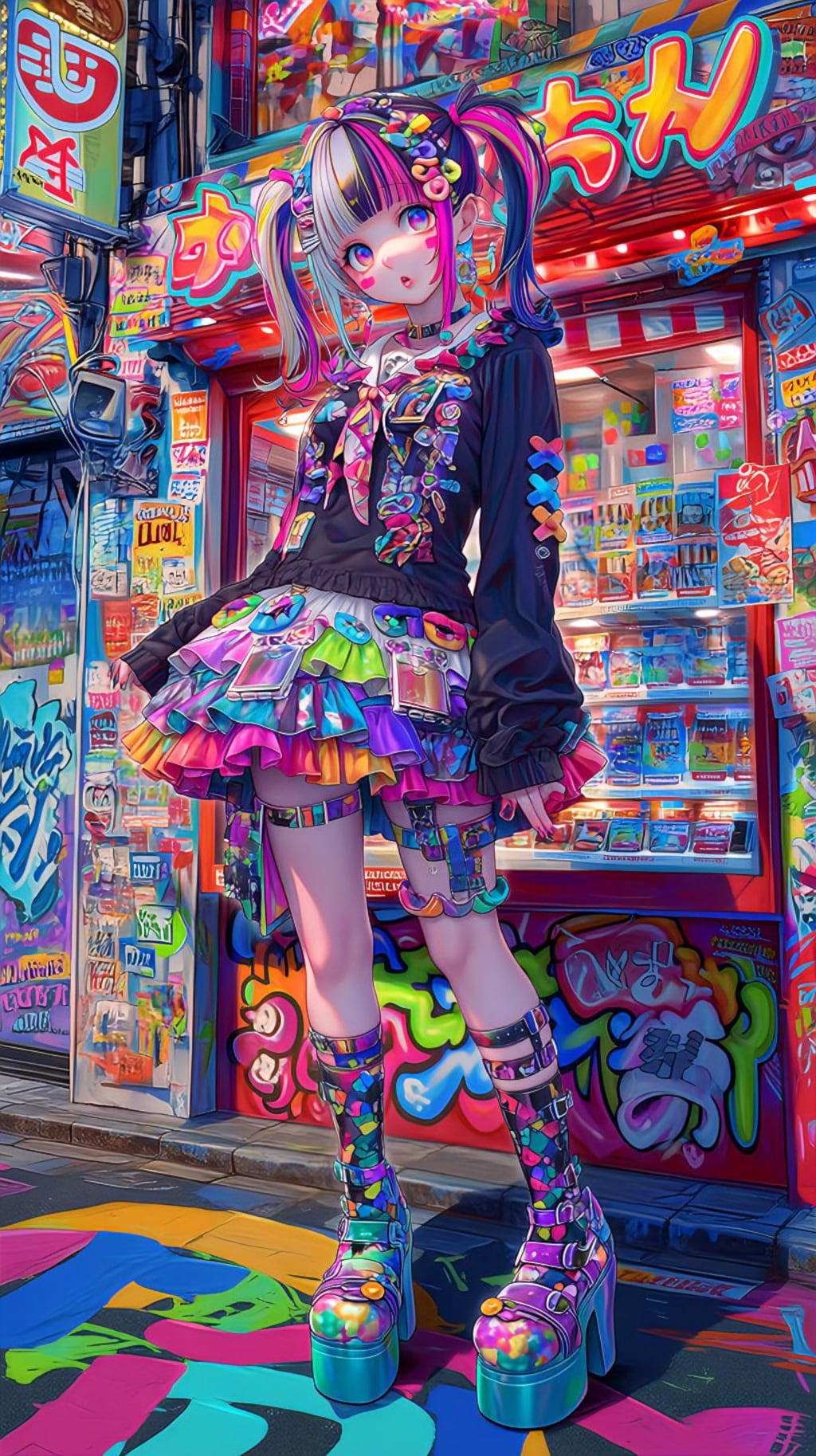 虹色のツインテールの君