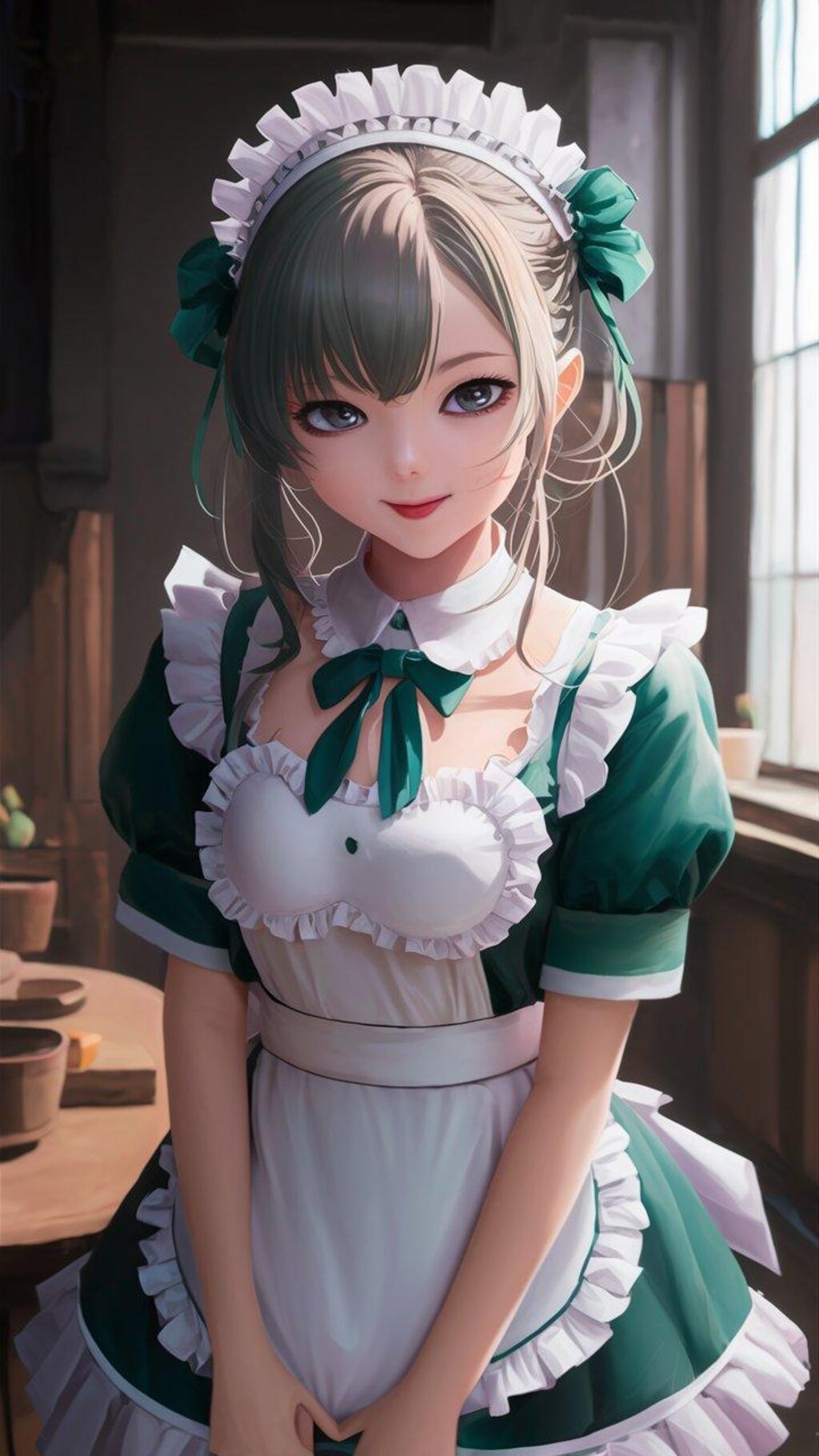 緑のメイドさん