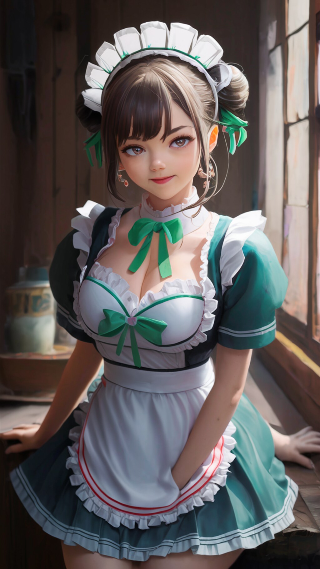 緑のメイドさん