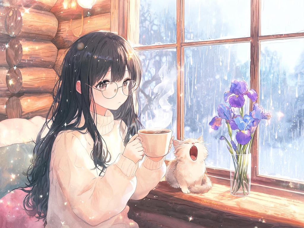 外は雨