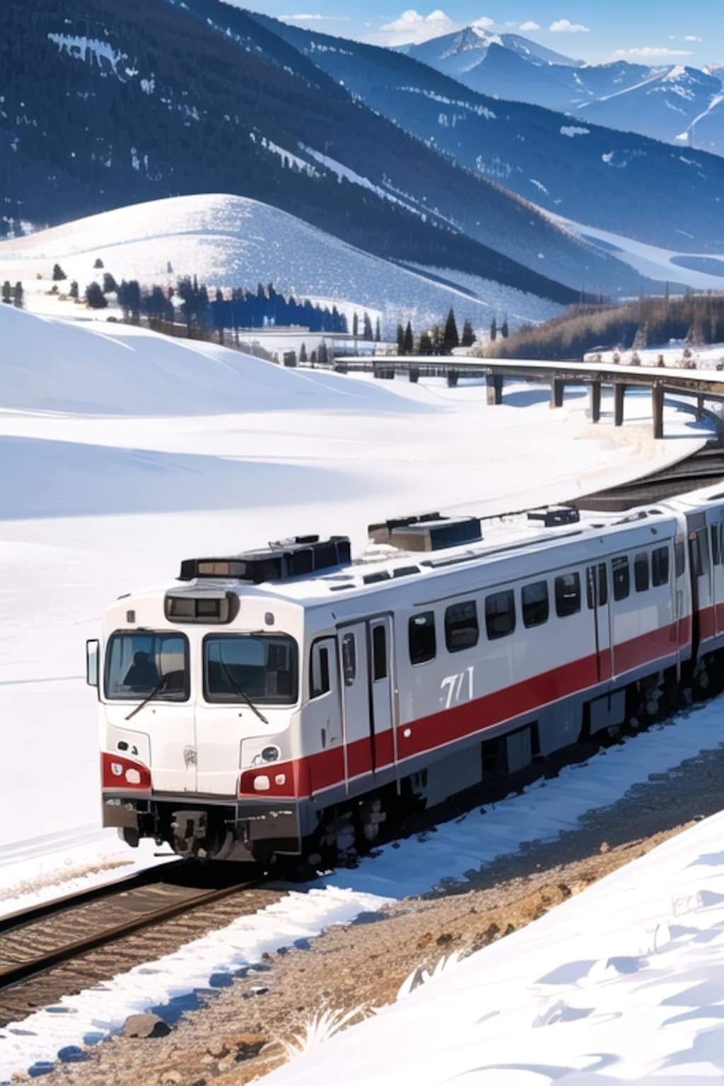 海外の車窓から　今日は急行スノークロス号に乗車します。
