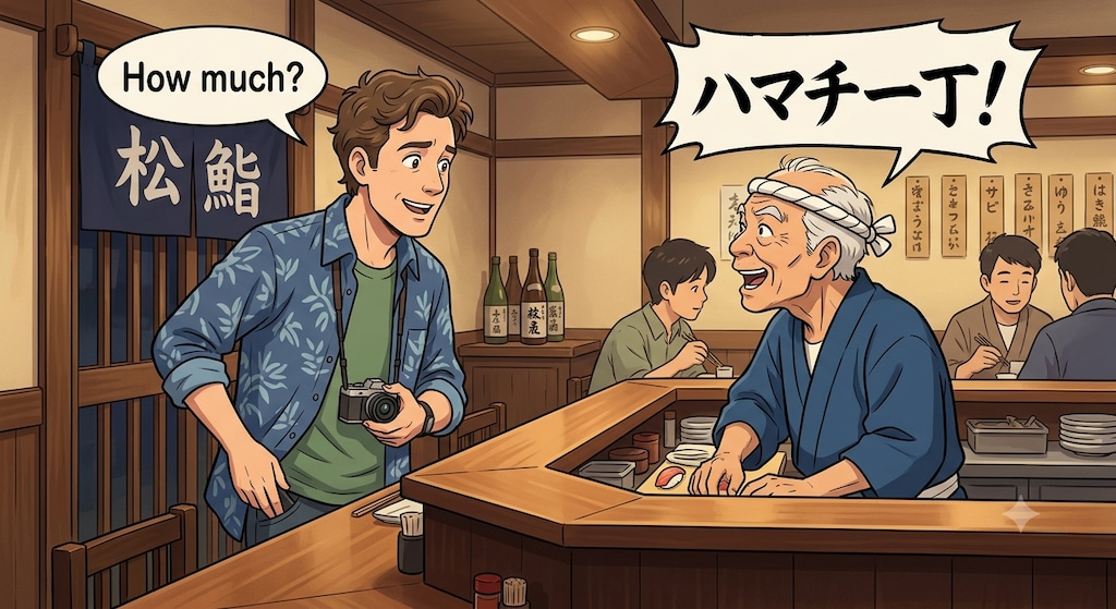『How much?』『ハマチ一丁！』