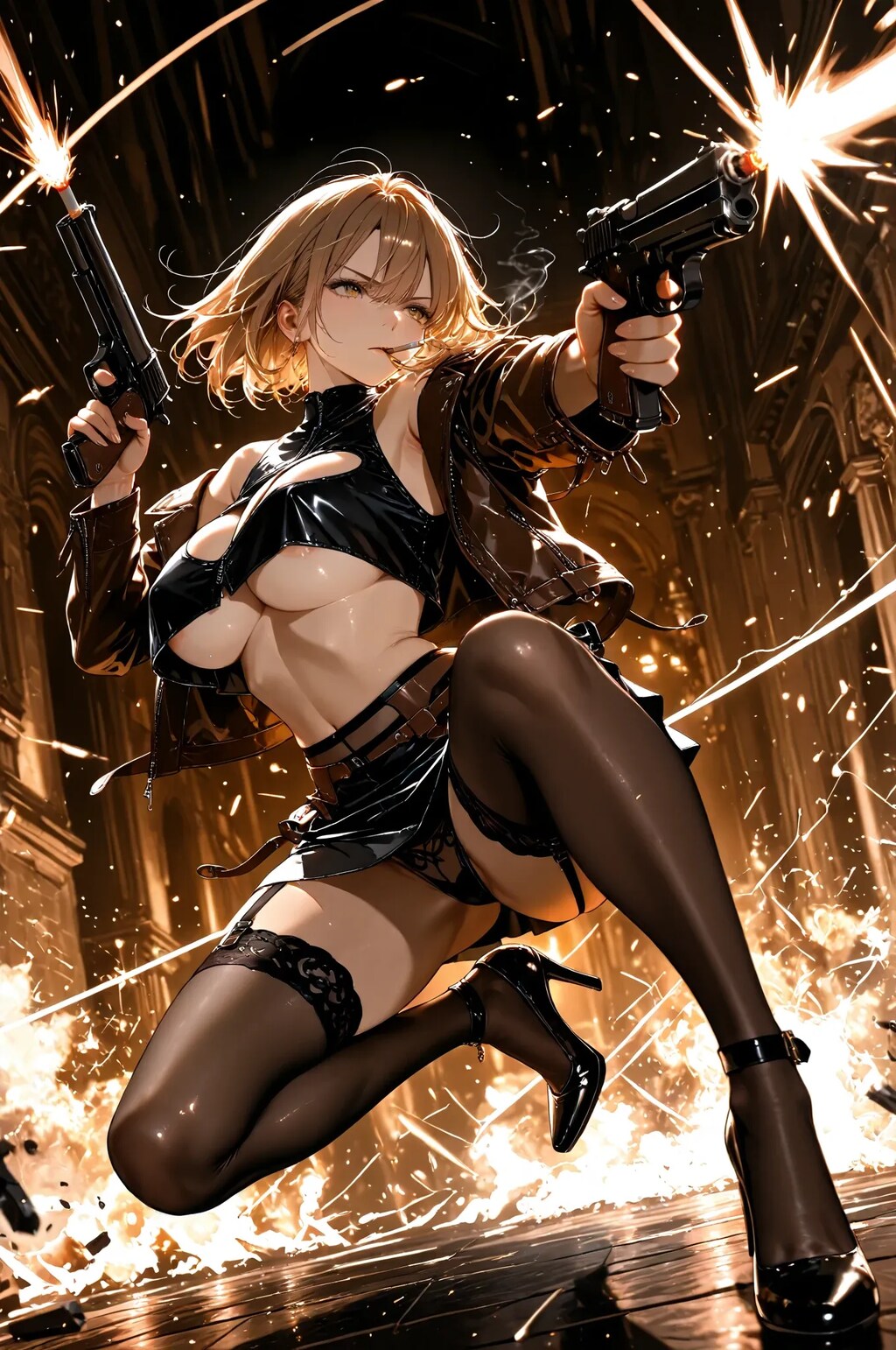 二丁拳銃が似合うボス