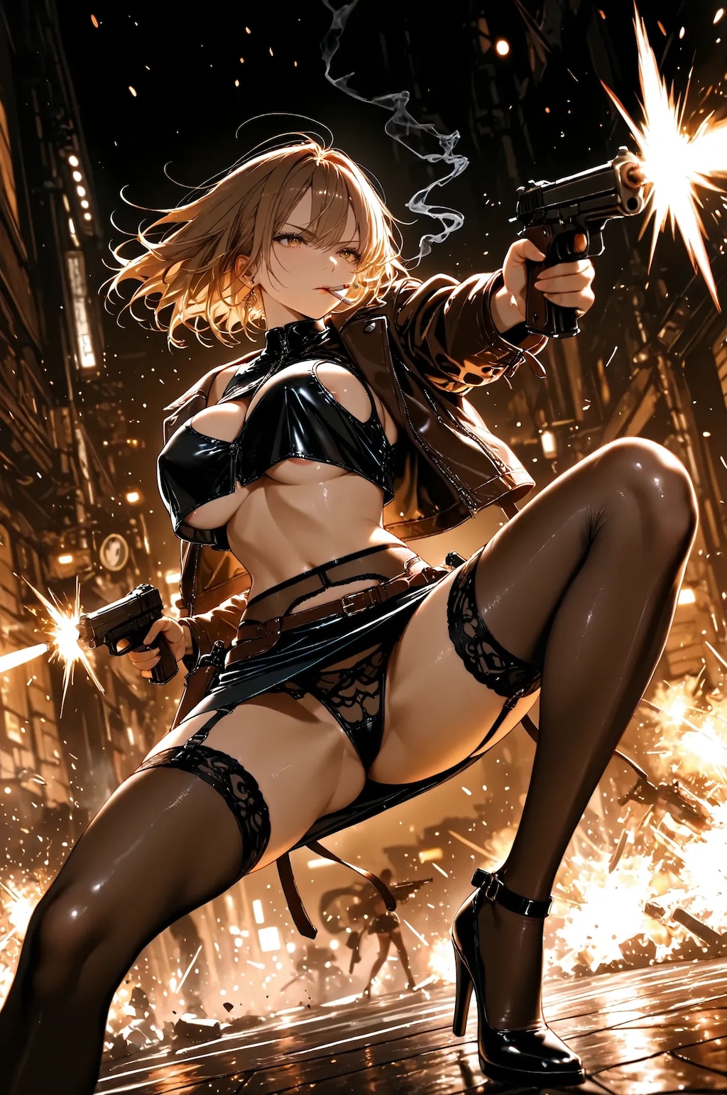 二丁拳銃が似合うボス