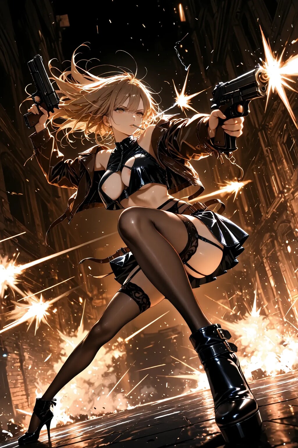 二丁拳銃が似合うボス