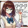 論理ブロック図を描く少女 2枚目