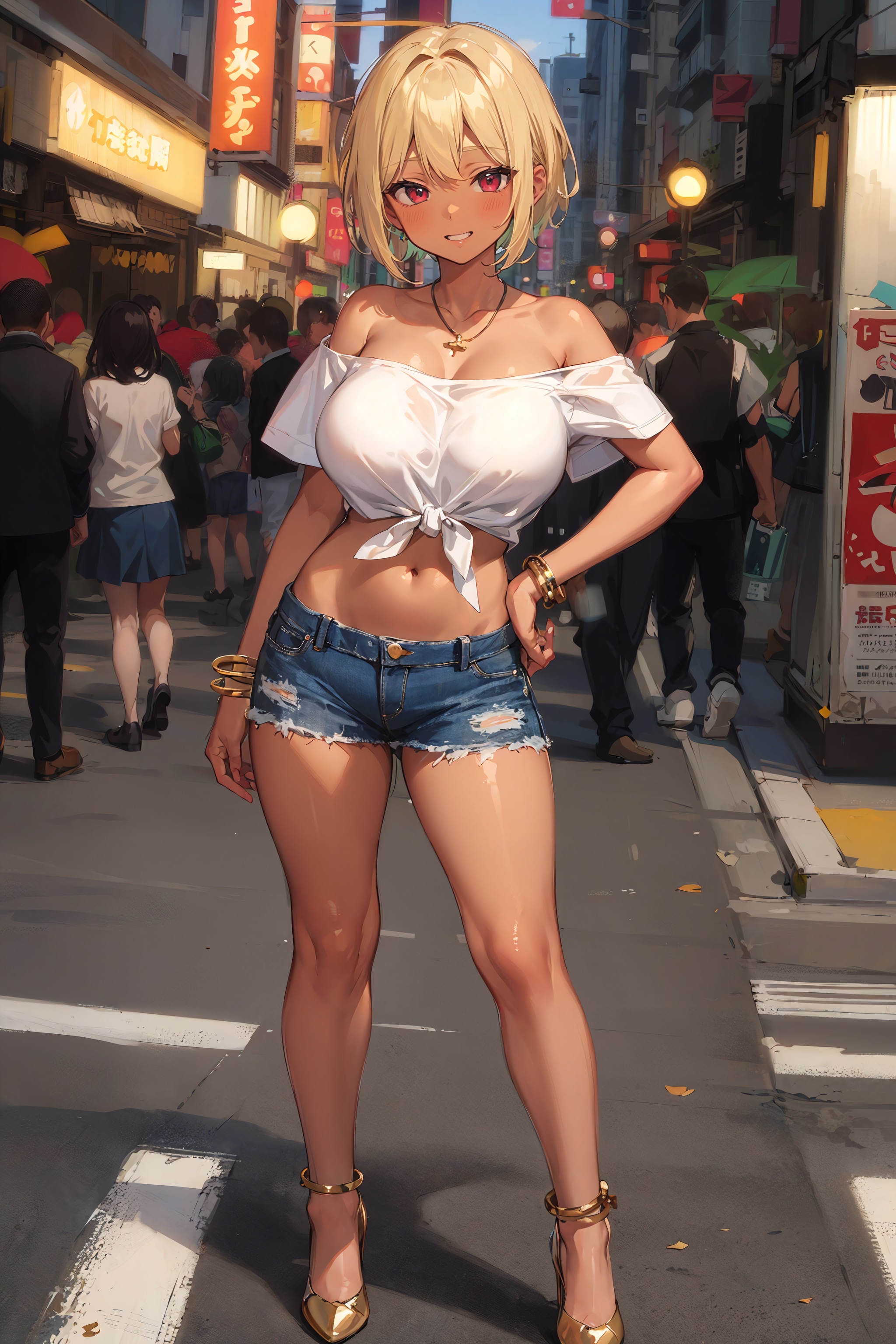 短髪ギャルちゃん夏のデート服