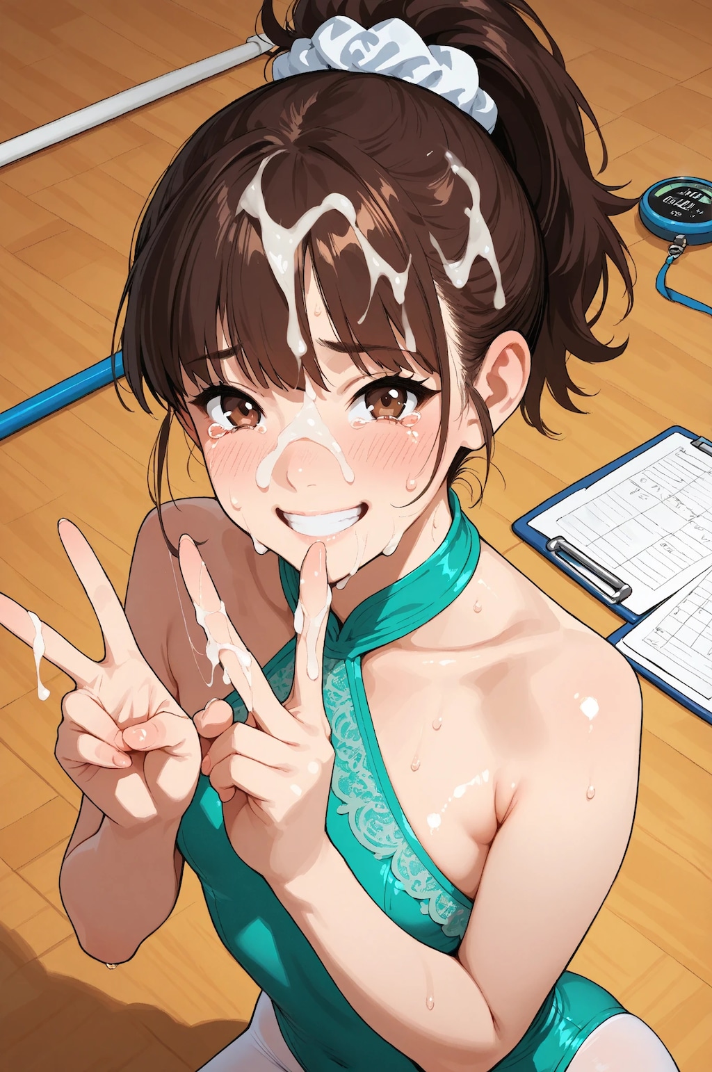 レオタード03_顔射