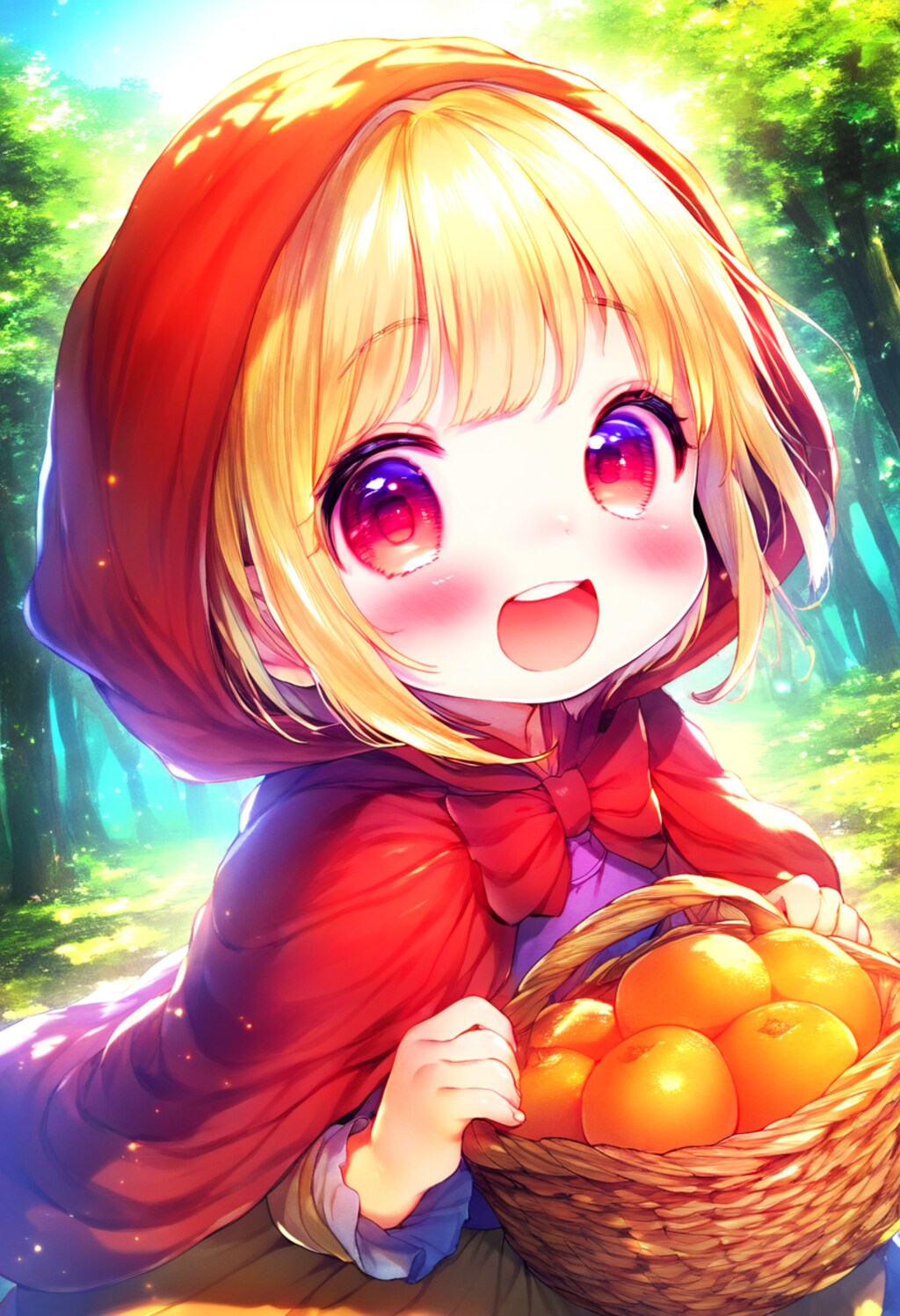 赤ずきんのコスプレをした愛莉ちゃん