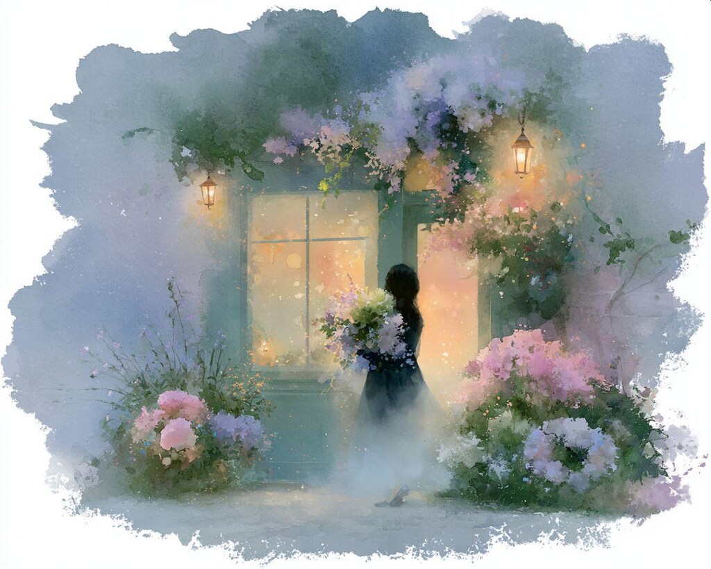 霧の日の花屋