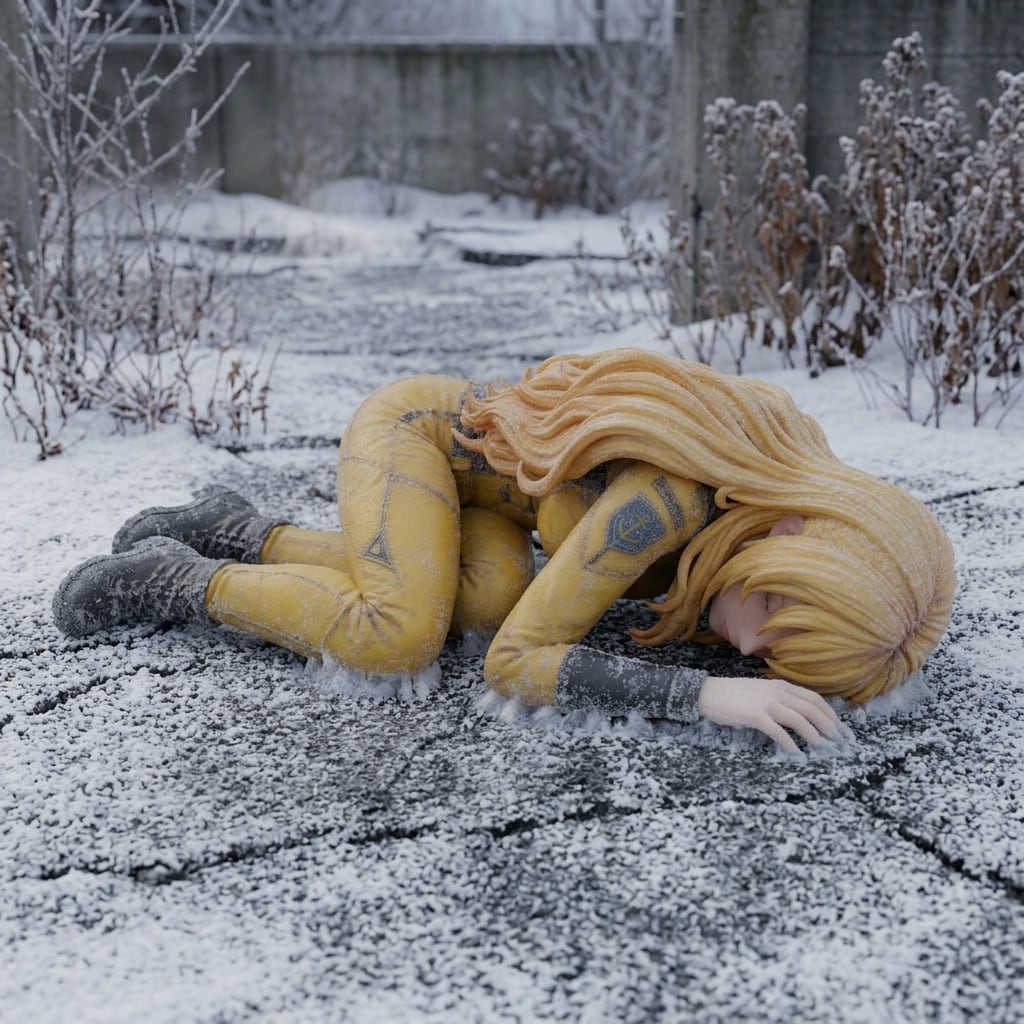 ChatGPT Gemini 森雪コスプレちちぷいちゃん (雪中訓練?)