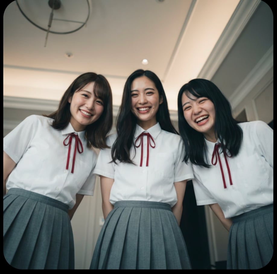 女子高生に見おろされる