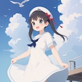 海辺のセーラーワンピース 2枚目