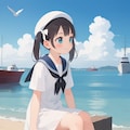 海辺のセーラーワンピース 3枚目
