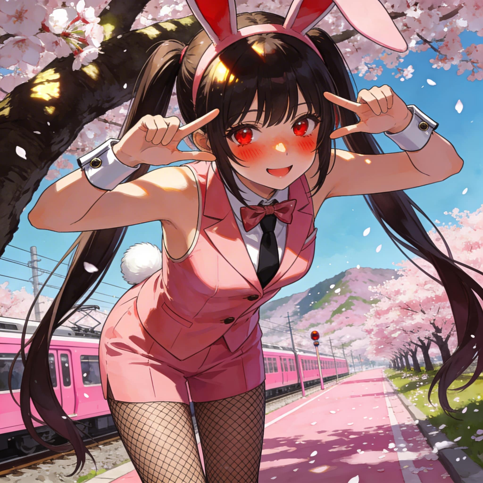 黒ツイぴょん。桜 | の人気AIイラスト・グラビア