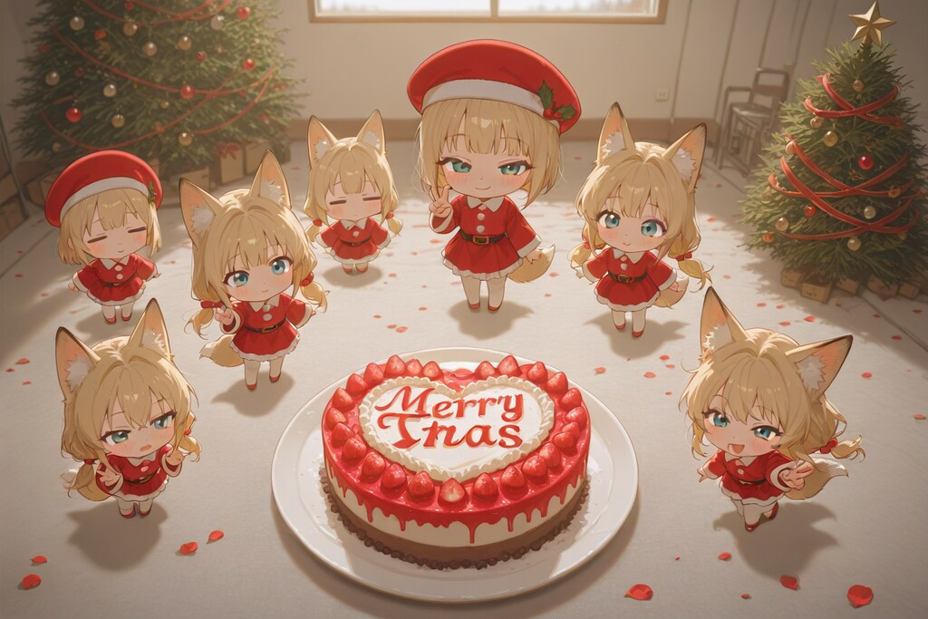 PEGASUS_クリスマスケーキとちびちゃん。