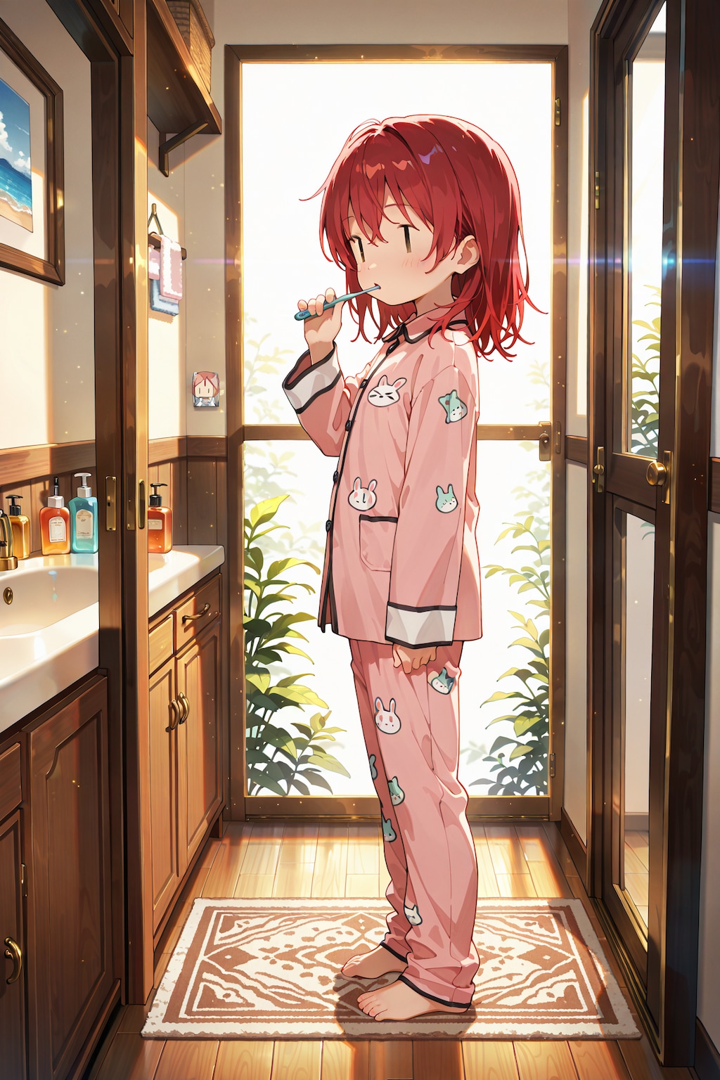 夏休み、起き抜けのジト目先生 Y731