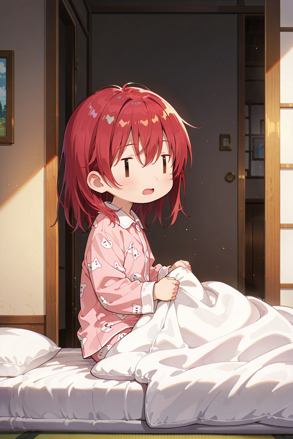 夏休み、起き抜けのジト目先生 Y731