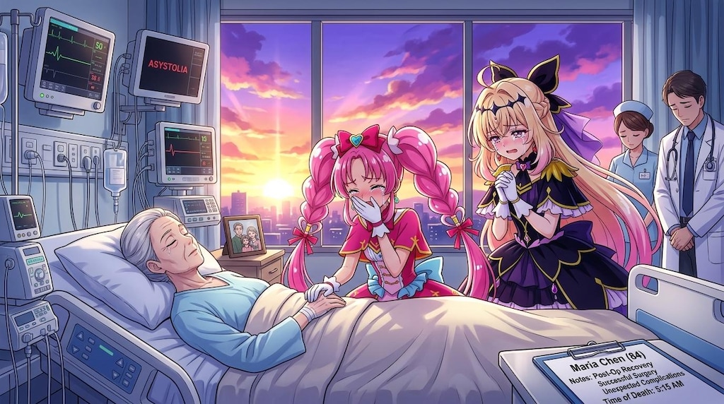 2人のプリキュア、死亡診断書を書いて号泣する