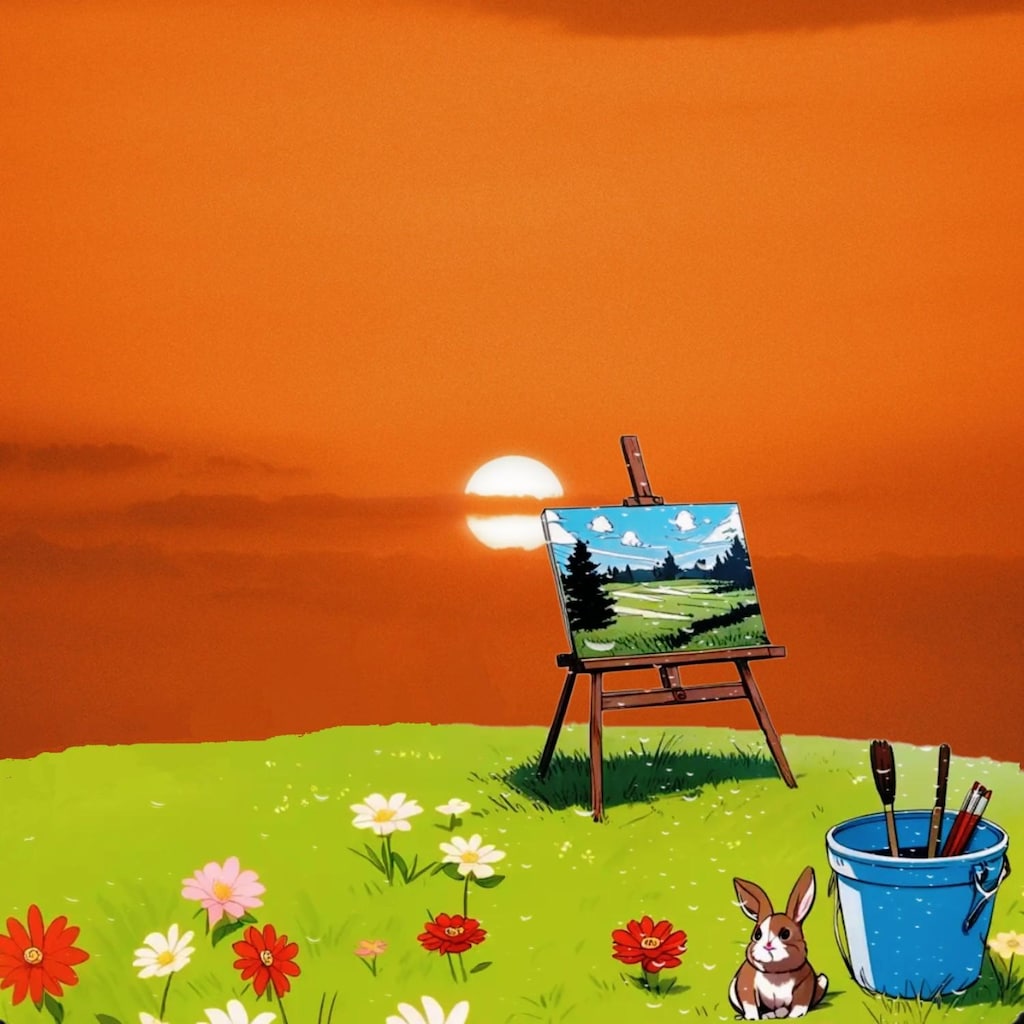 [がぞうどうぞ]絵を描いていたら日が暮れた