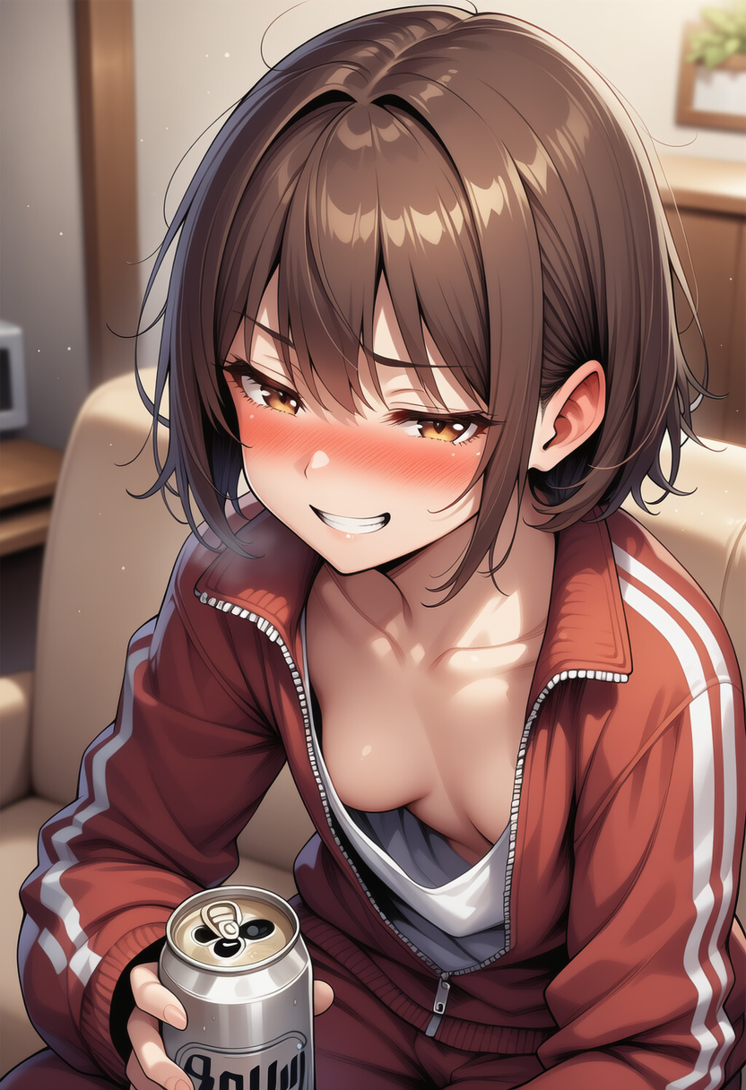 目線と表情がやらしいぞ～。見てもいいけど今日はお酒飲んでる時にガミガミいうの無しね