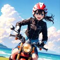 バイクの少女 4枚目