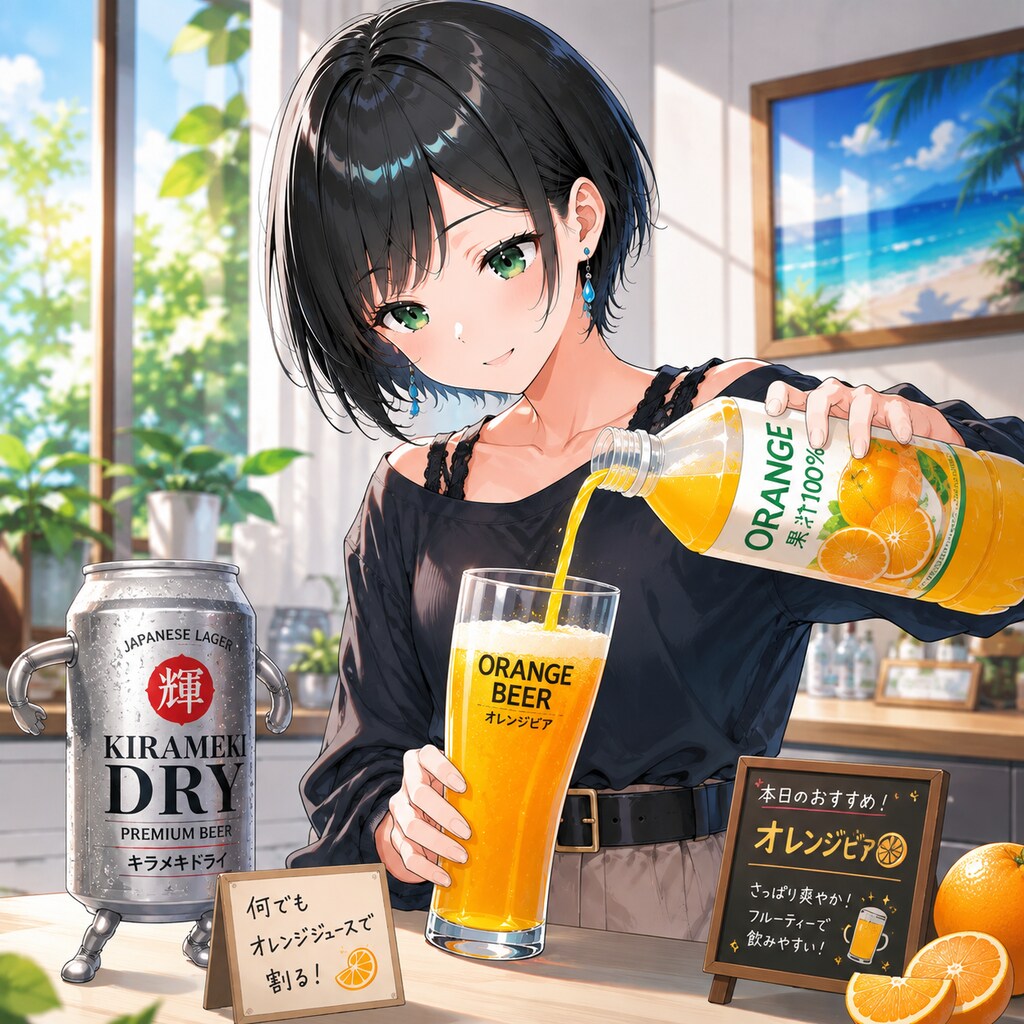 何でもオレンジジュースで割る藍音ちゃん