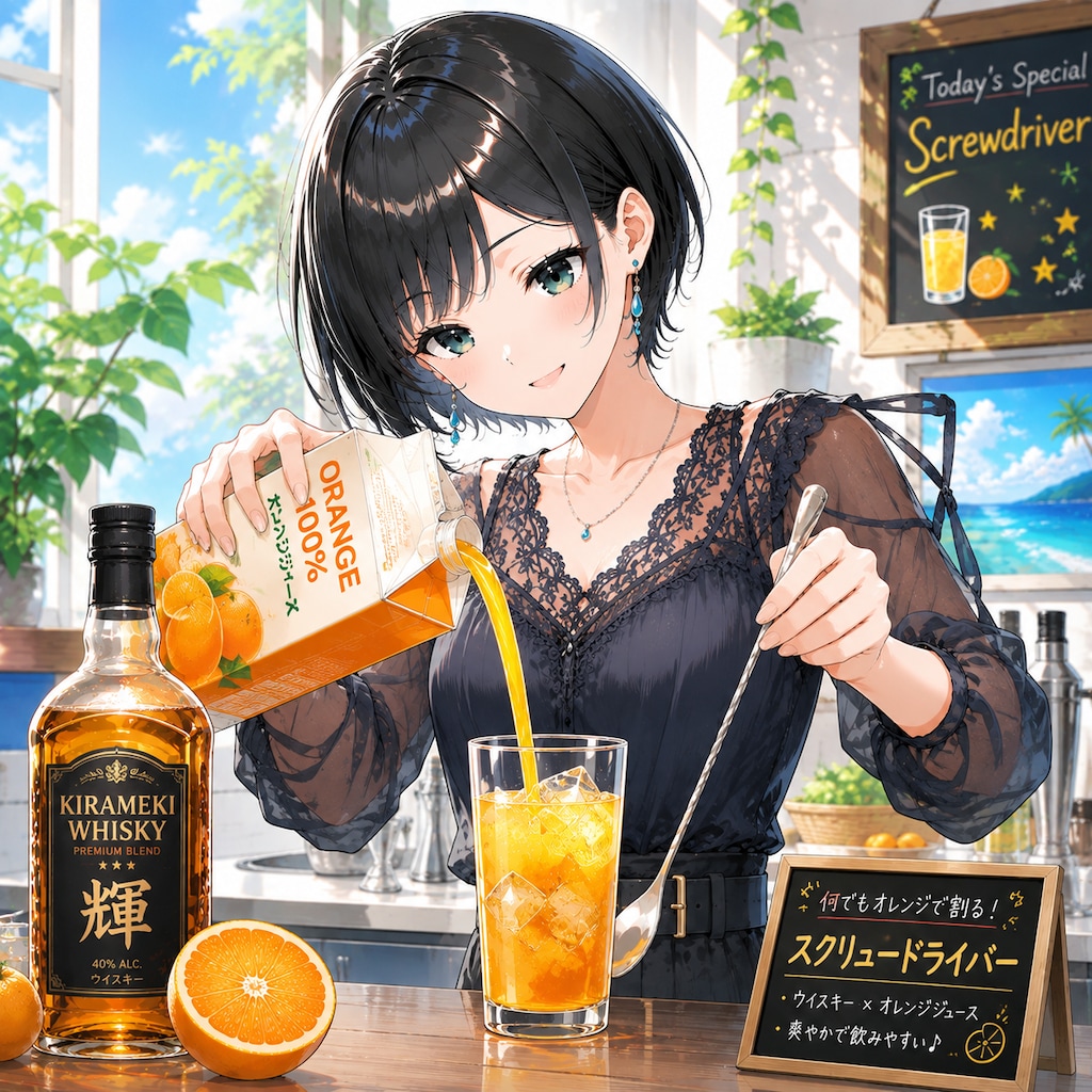 何でもオレンジジュースで割る藍音ちゃん