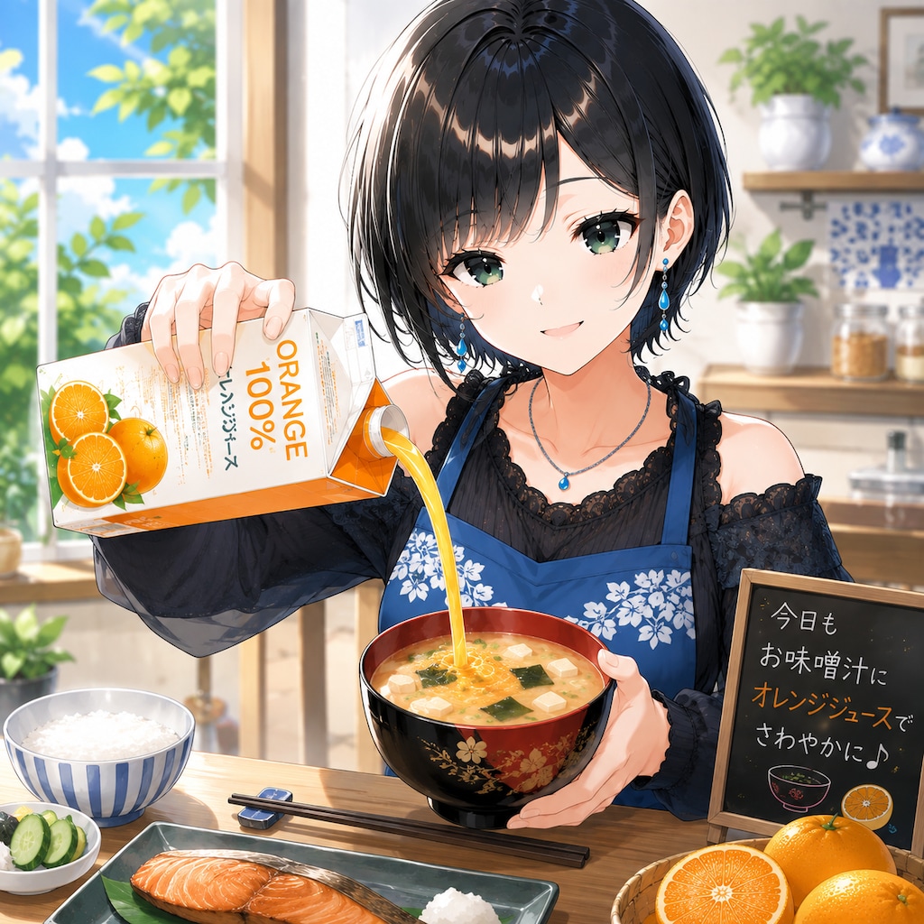 何でもオレンジジュースで割る藍音ちゃん