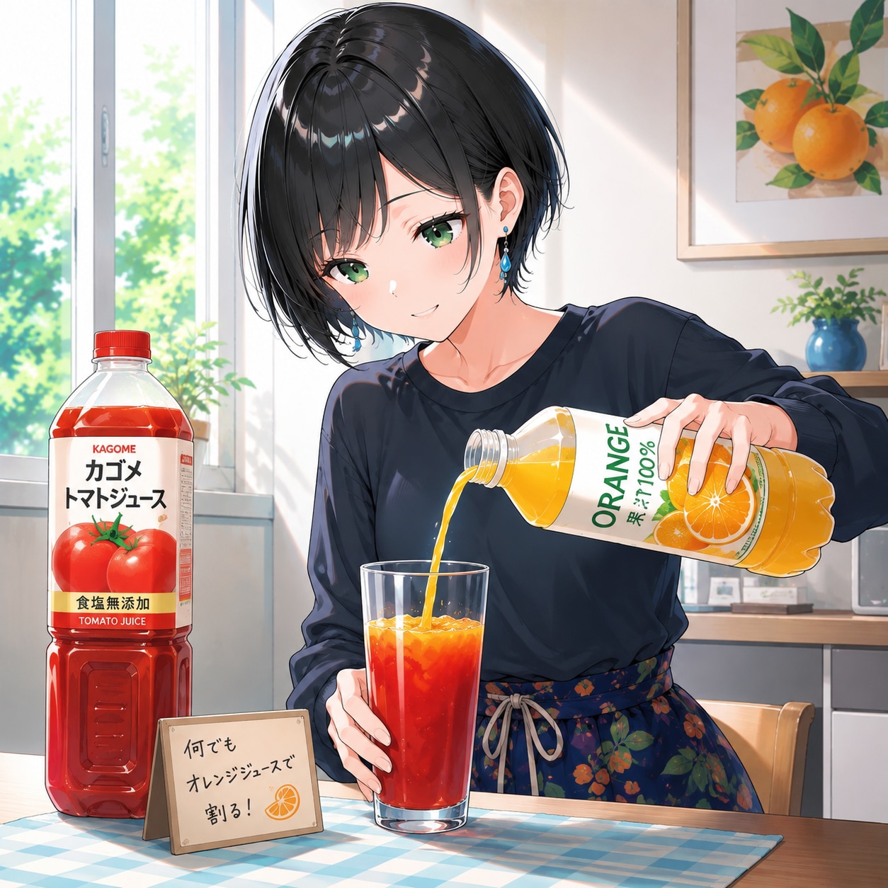 何でもオレンジジュースで割る藍音ちゃん | の人気AIイラスト・グラビア