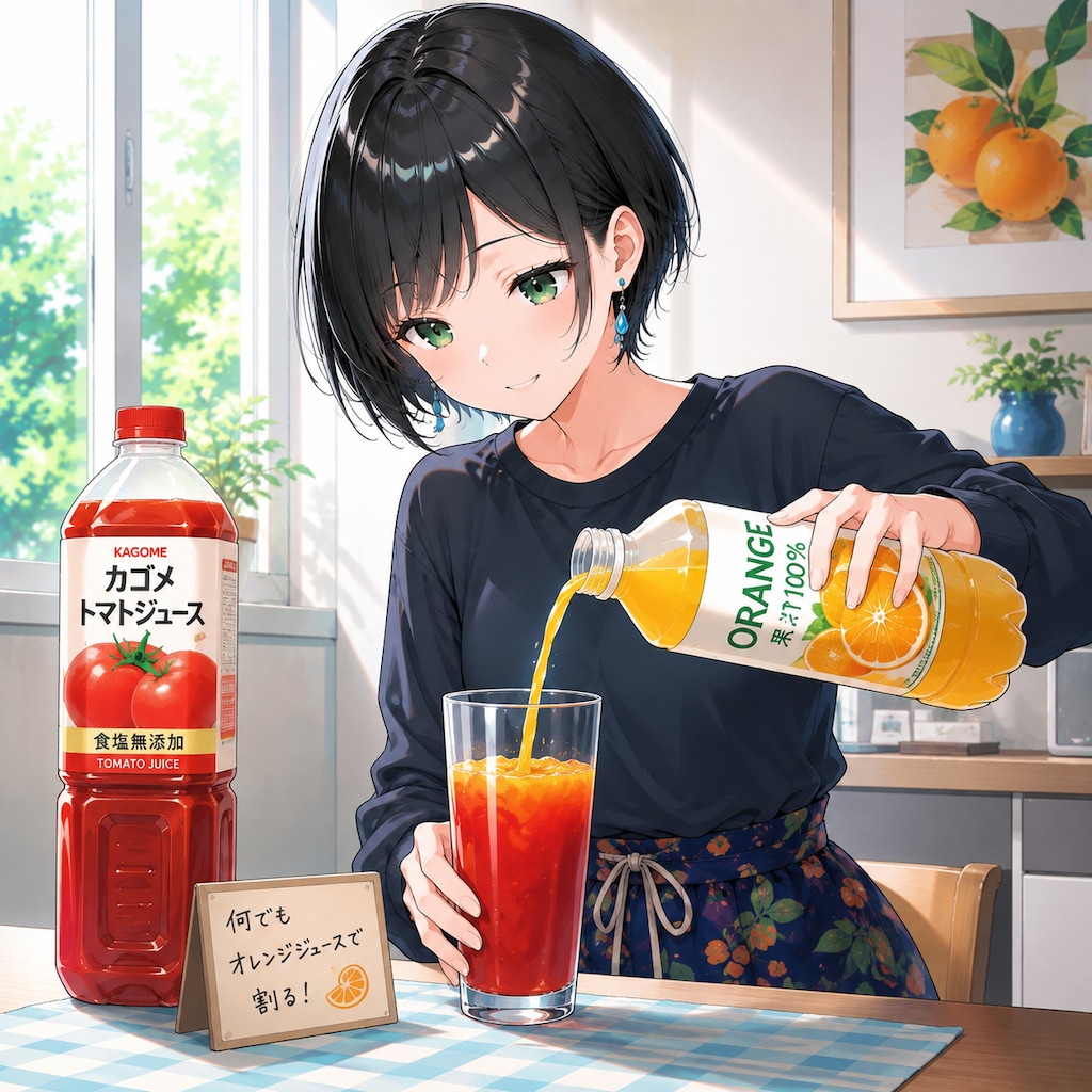 何でもオレンジジュースで割る藍音ちゃん