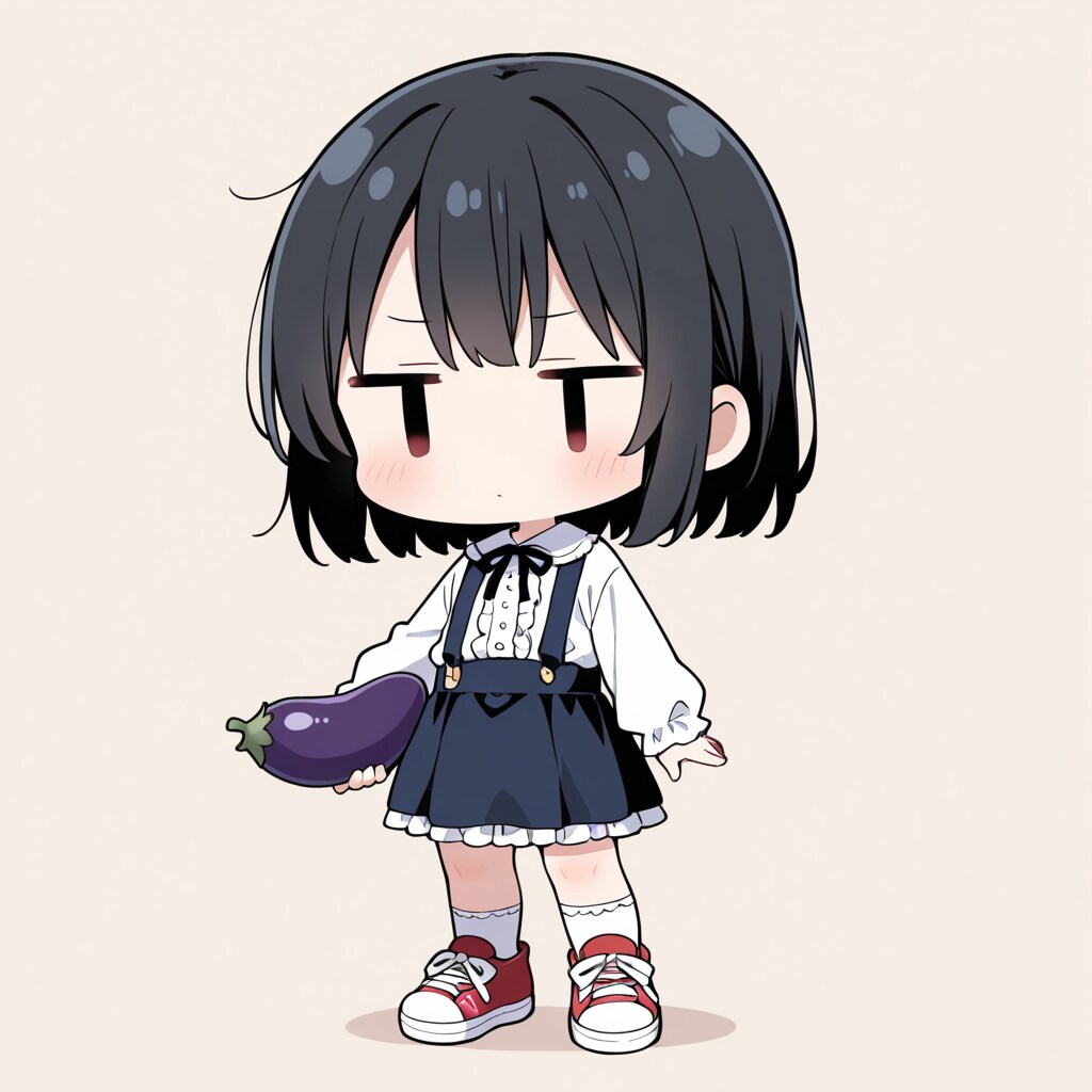 なすびを持ってみる