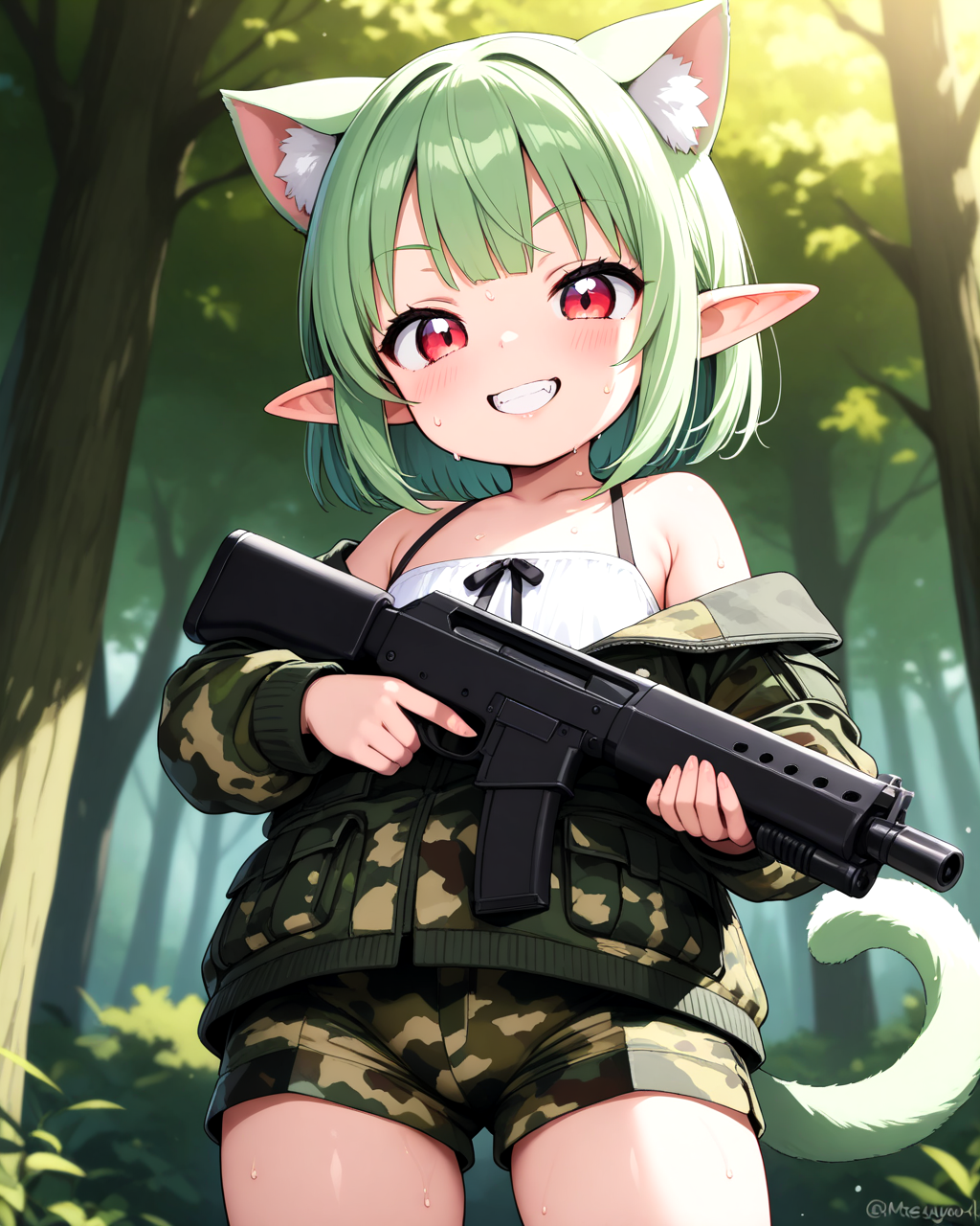 肩落としのケモミミエルフさんと普通のエルフさん